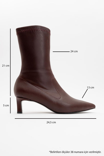 Lewin Burgundy Pointed Toe Stiletto Boot (Women)