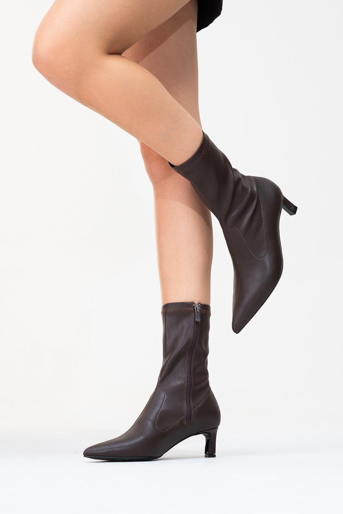 Lewin Brown Pointed Toe Stiletto Boot (Women)