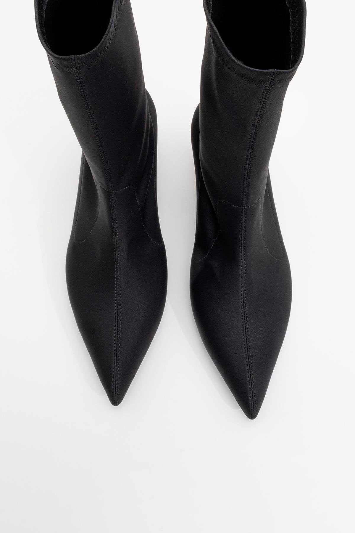 Lewin Black Stretch Pointed Toe Stiletto Boot (Women)