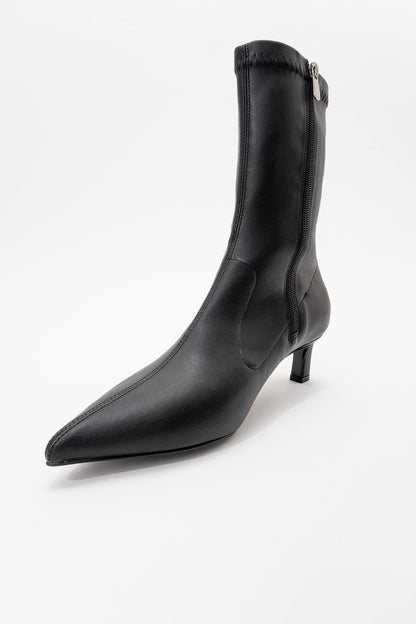Lewin Black Pointed Toe Stiletto Boot (Women)