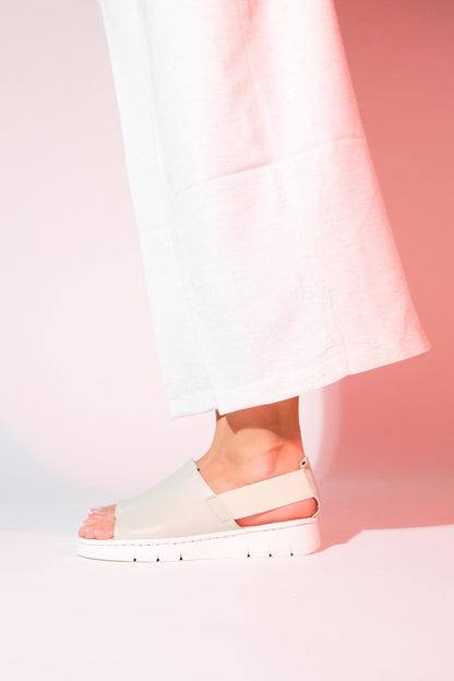 Londoi - Beige Elastic Strap Leather Sandal (Women)