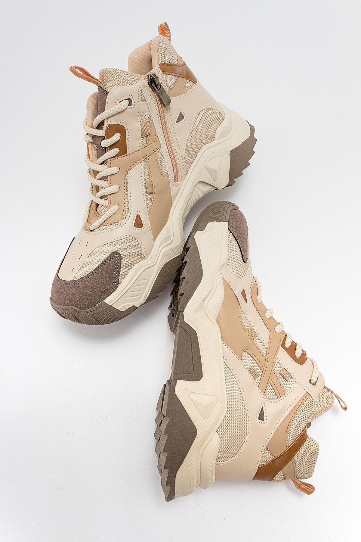 Lowel Beige-Brown Sneaker Boot (Women)