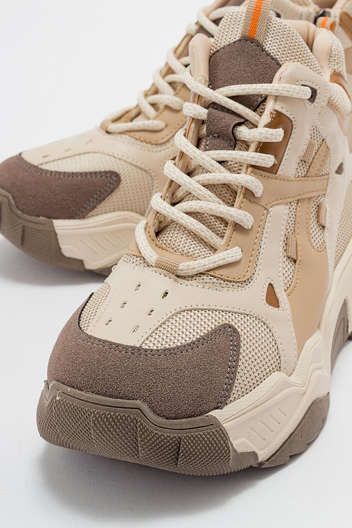 Lowel Beige-Brown Sneaker Boot (Women)