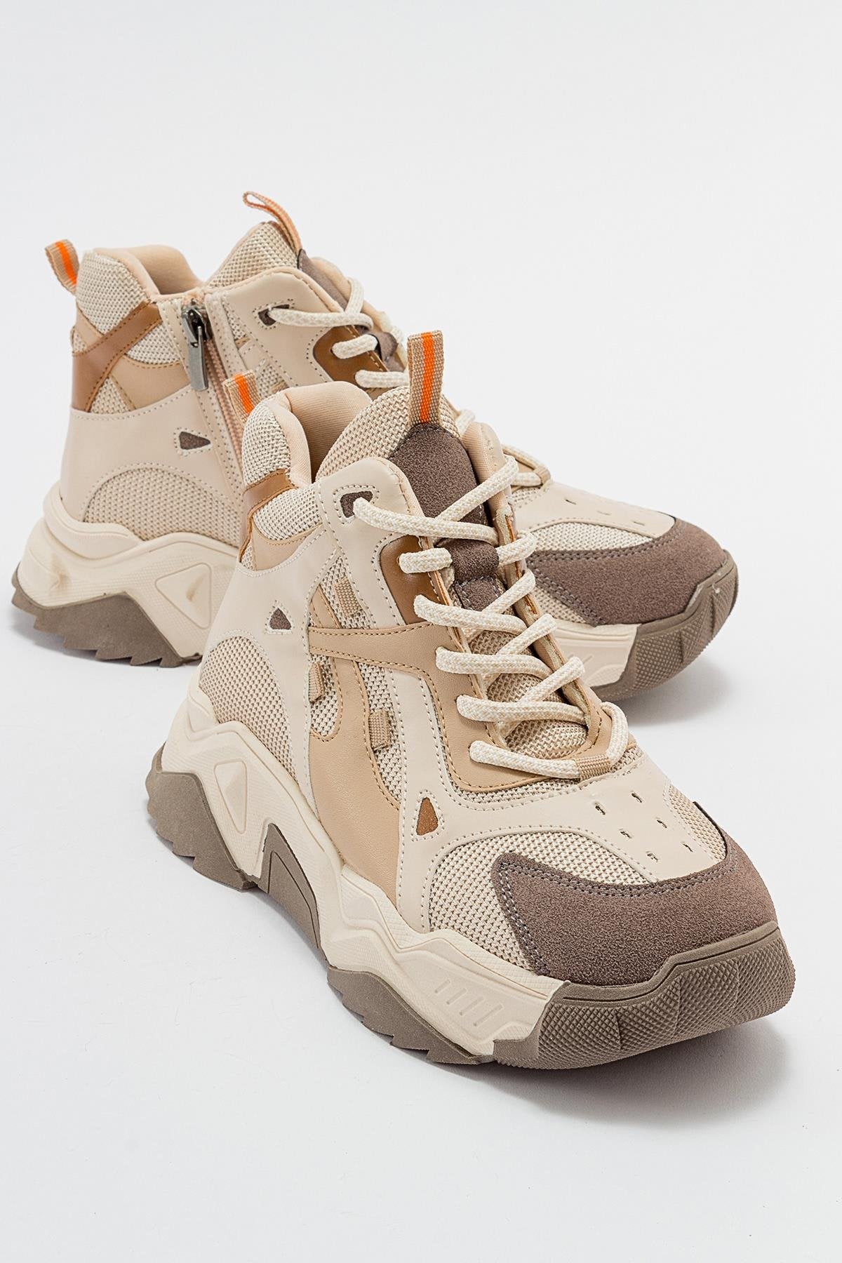 Lowel Beige-Brown Sneaker Boot (Women)