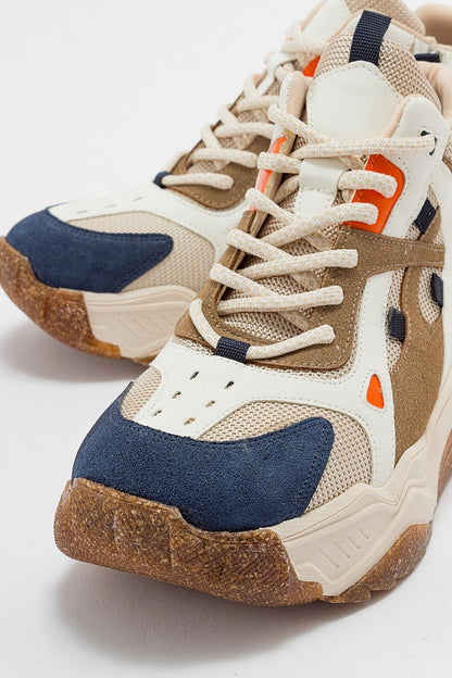 Lowel Navy Multi Sneaker Boot (Women)