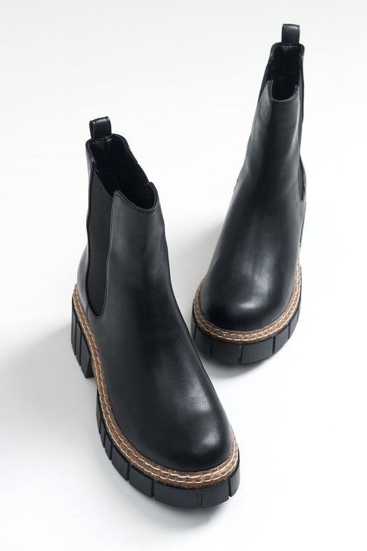 Luz Black Cilt Block Heel Boot (Women)