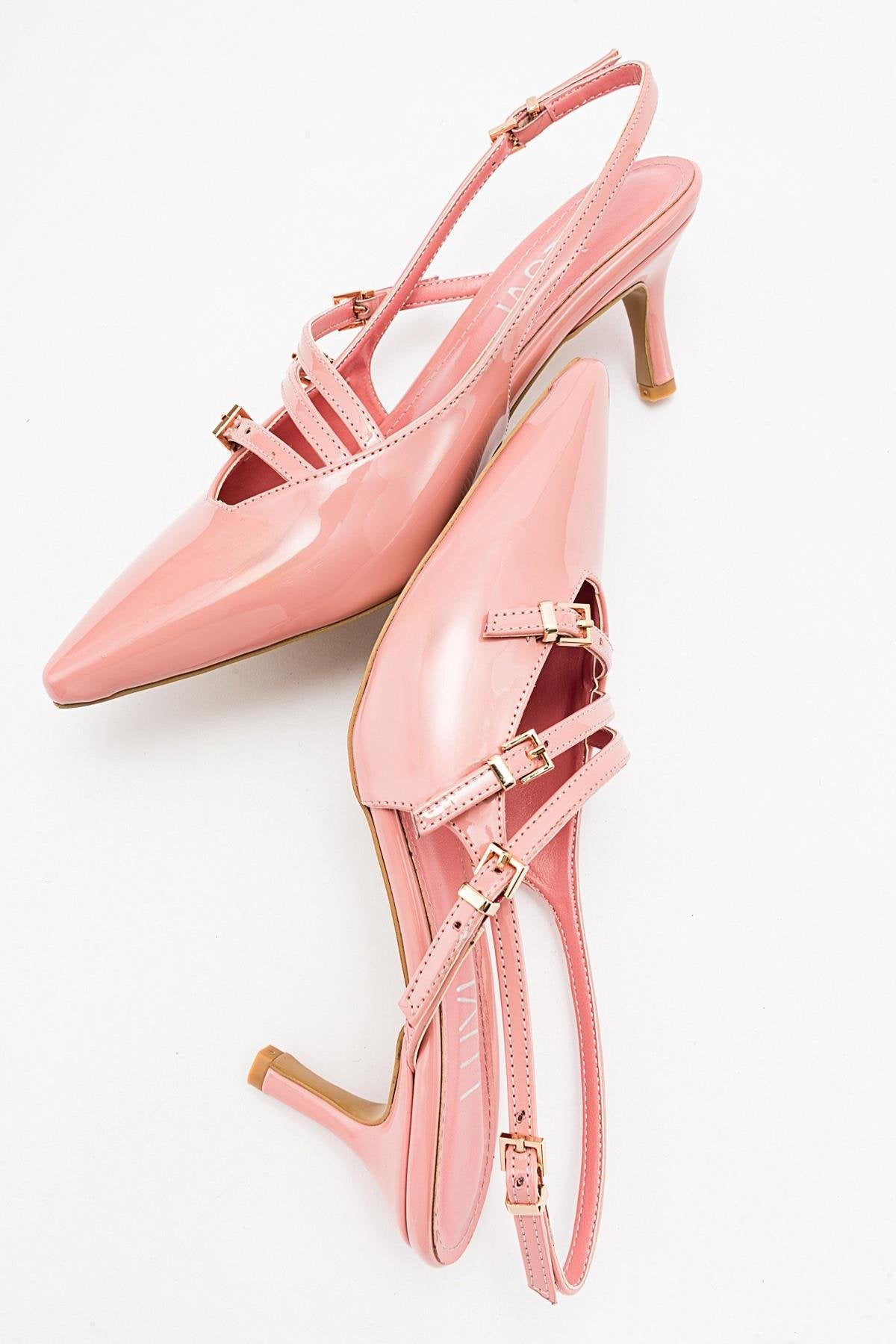 Magra Blush Patent Pointed-Toe Slingback Stiletto (Women)