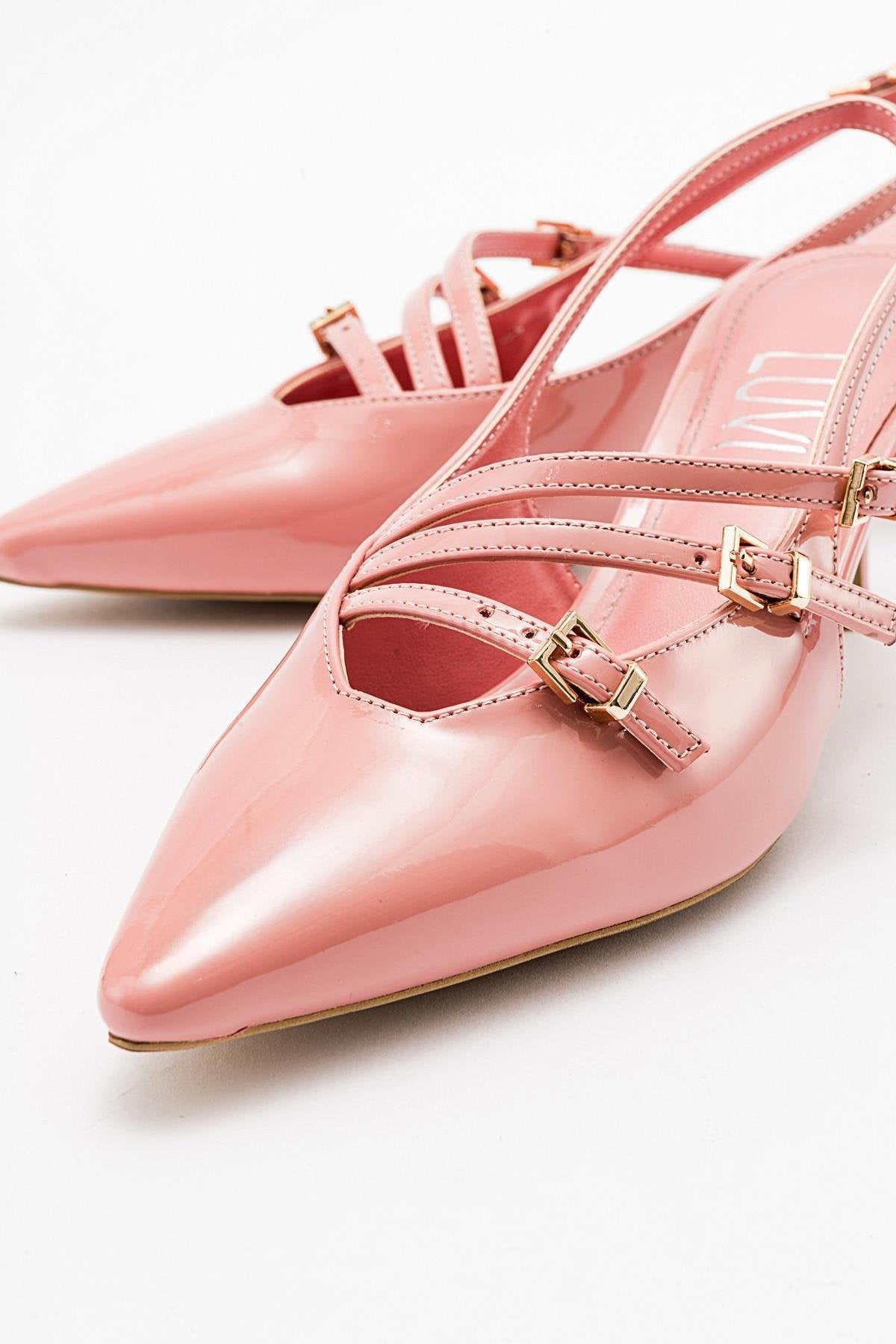 Magra Blush Patent Pointed-Toe Slingback Stiletto (Women)