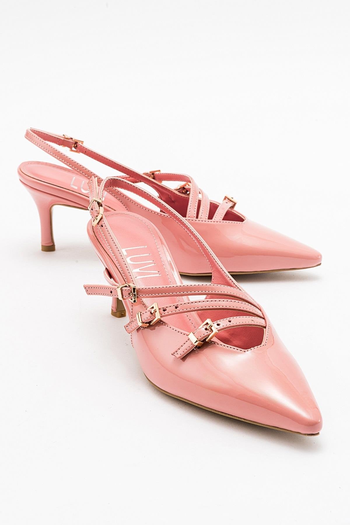 Magra Blush Patent Pointed-Toe Slingback Stiletto (Women)