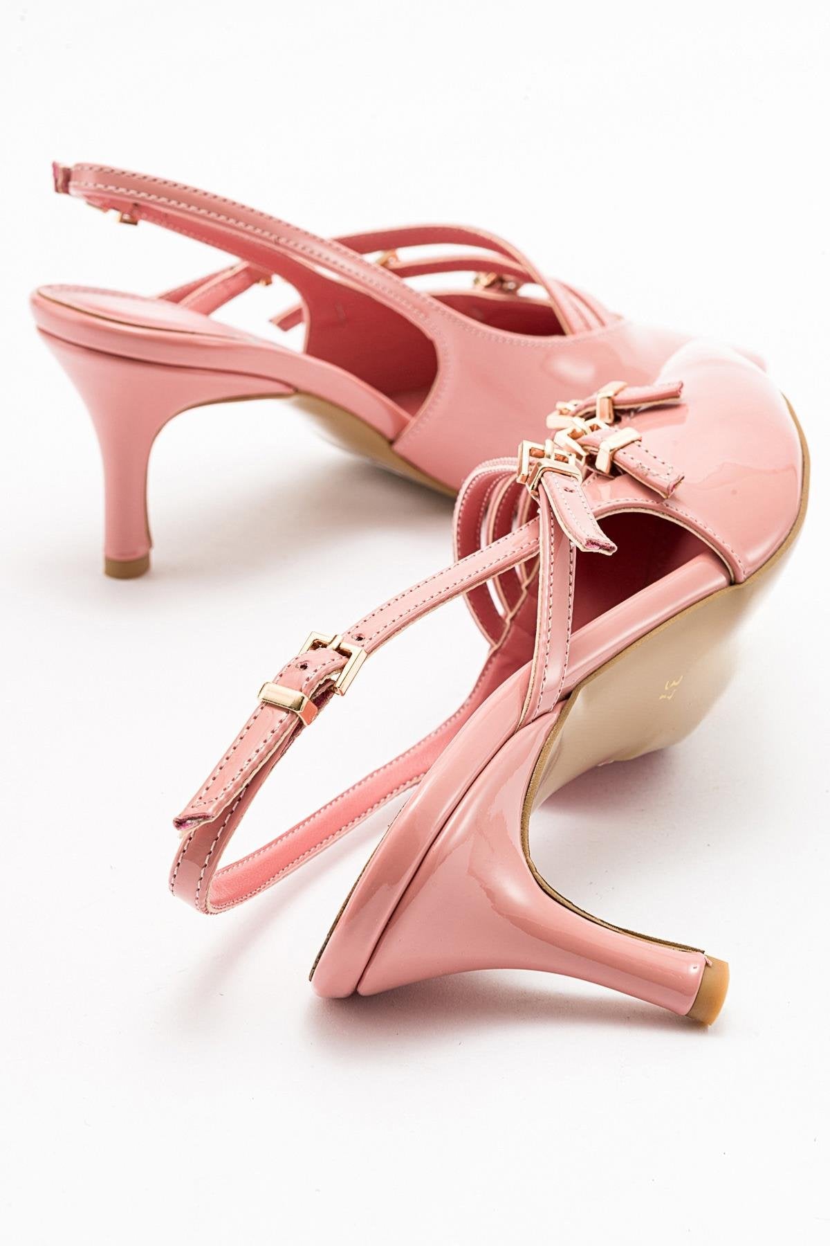 Magra Blush Patent Pointed-Toe Slingback Stiletto (Women)