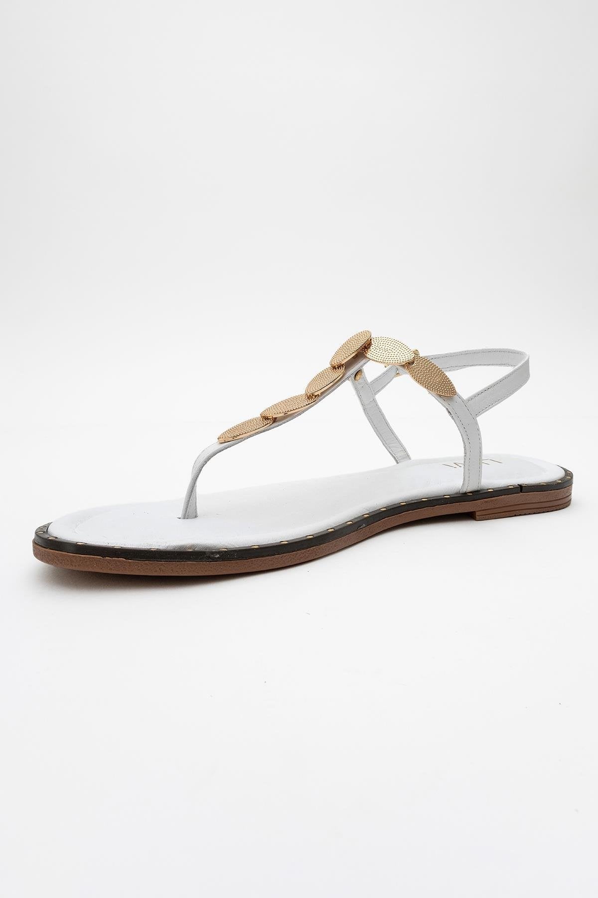 Marea - White Leather Flat Sandal (Women)