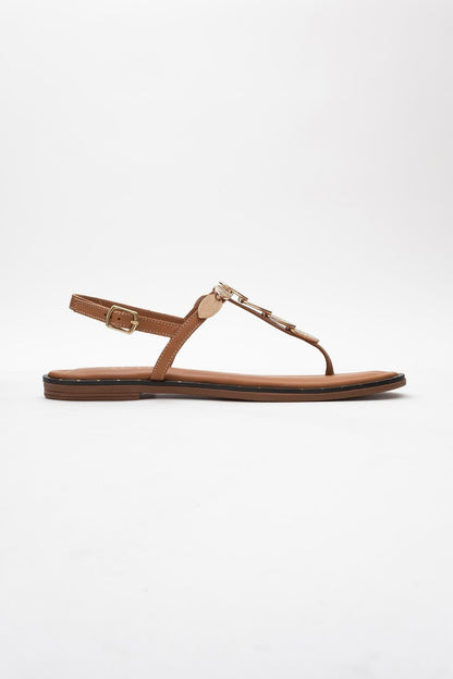 Marea - Cognac Brown Leather Flat Sandal (Women)