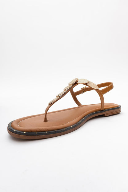 Marea - Cognac Brown Leather Flat Sandal (Women)