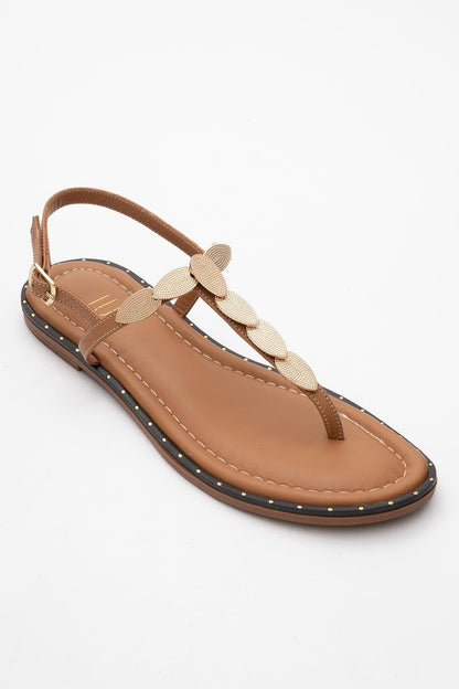 Marea - Cognac Brown Leather Flat Sandal (Women)