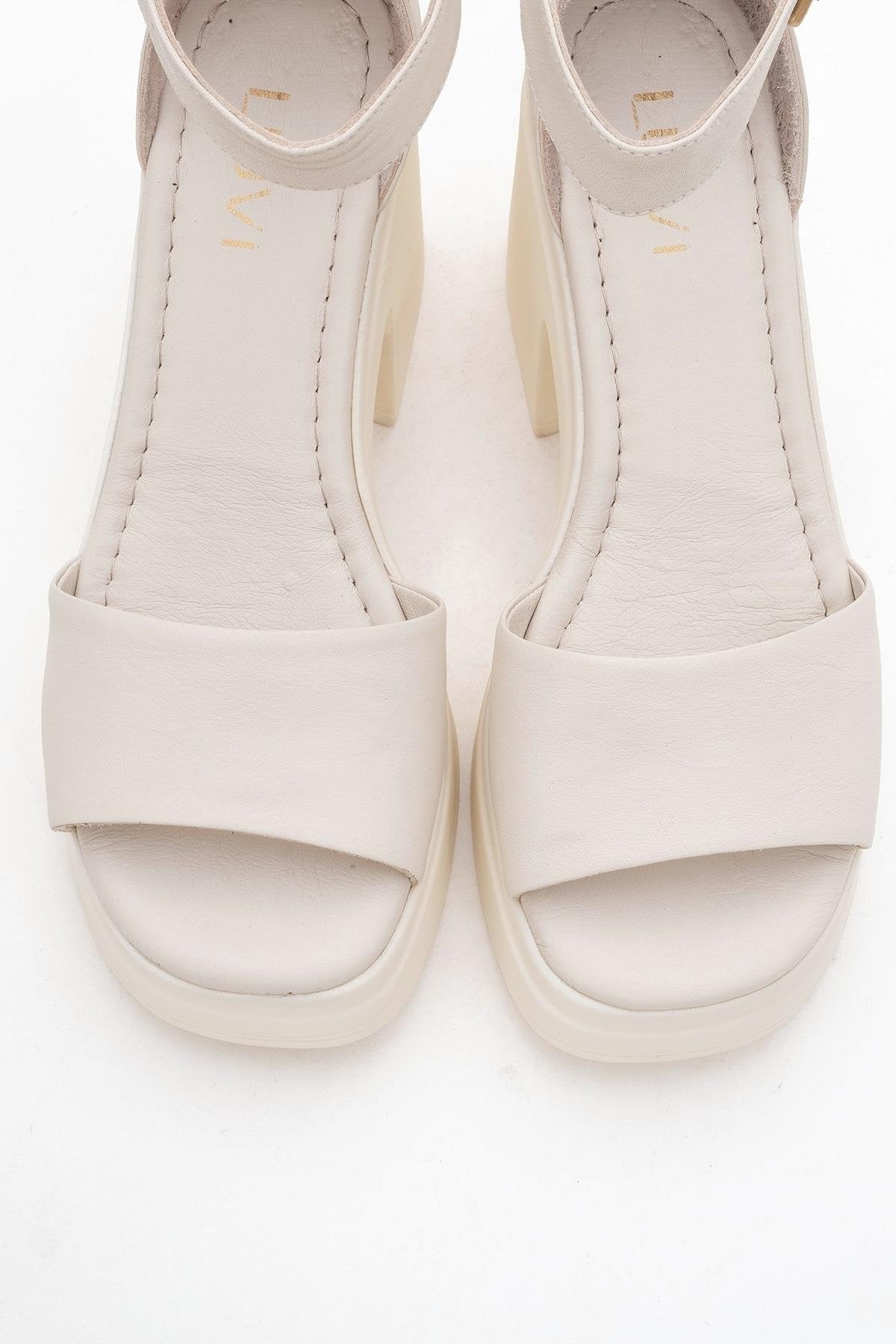 MARGOT Beige Leather Platform Sandal (Women)