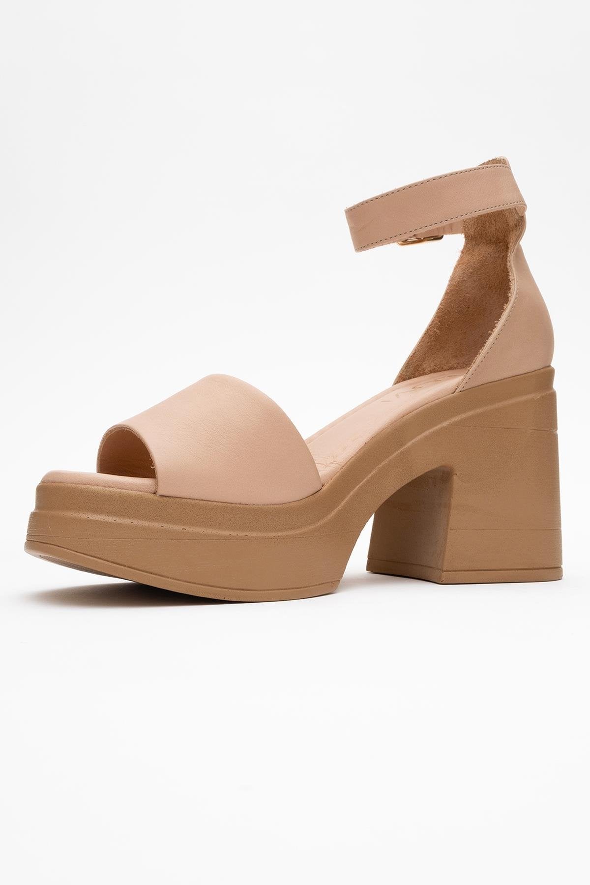 MARGOT - Cream Beige Leather Platform Sandal (Women)