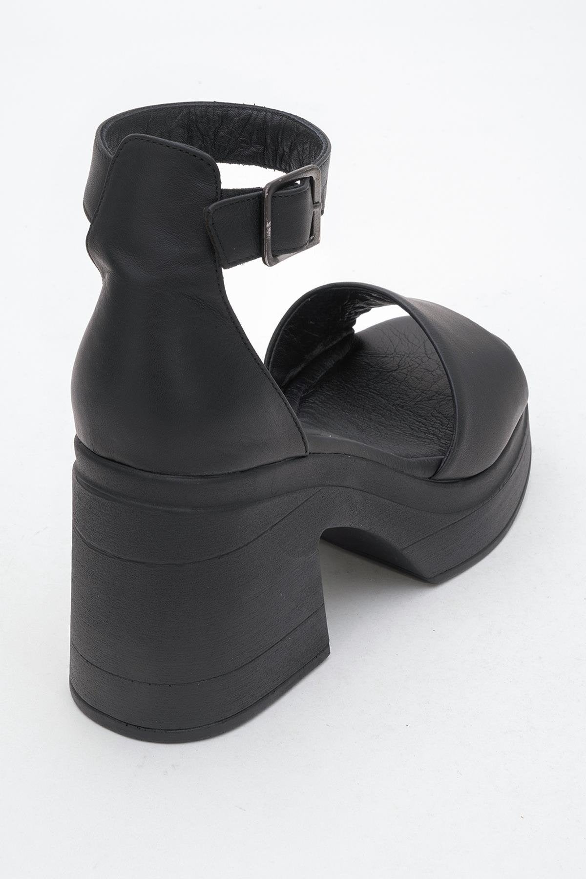 MARGOT Black Leather Platform Sandal (Women)