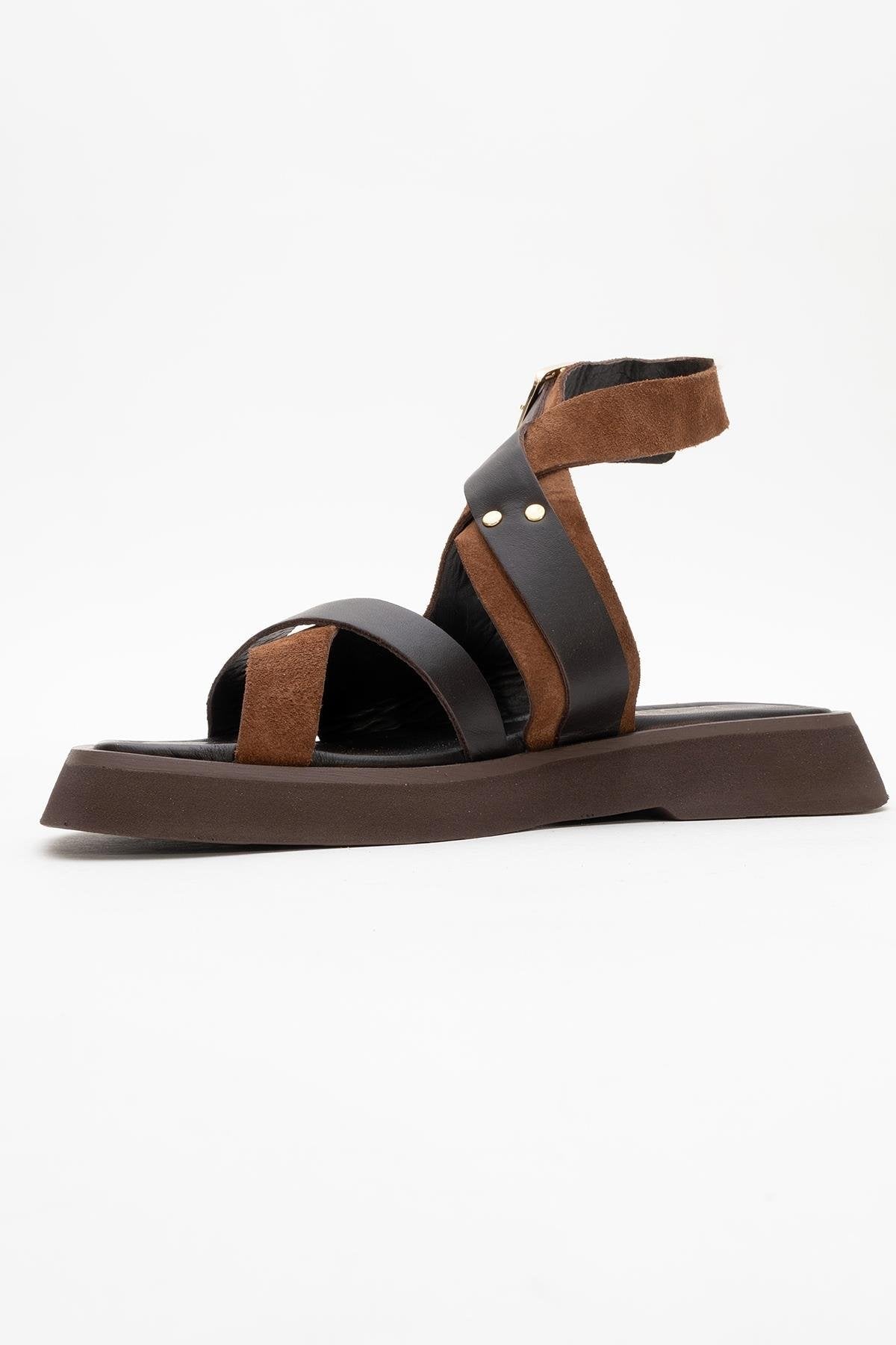 Minnea - Brown Suede Leather Sandal (Women)