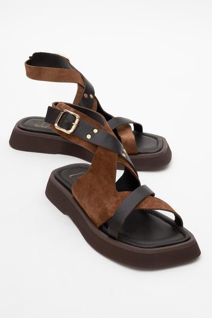 Minnea - Brown Suede Leather Sandal (Women)