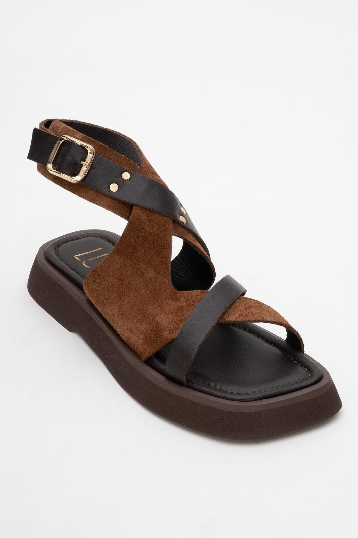 Minnea - Brown Suede Leather Sandal (Women)