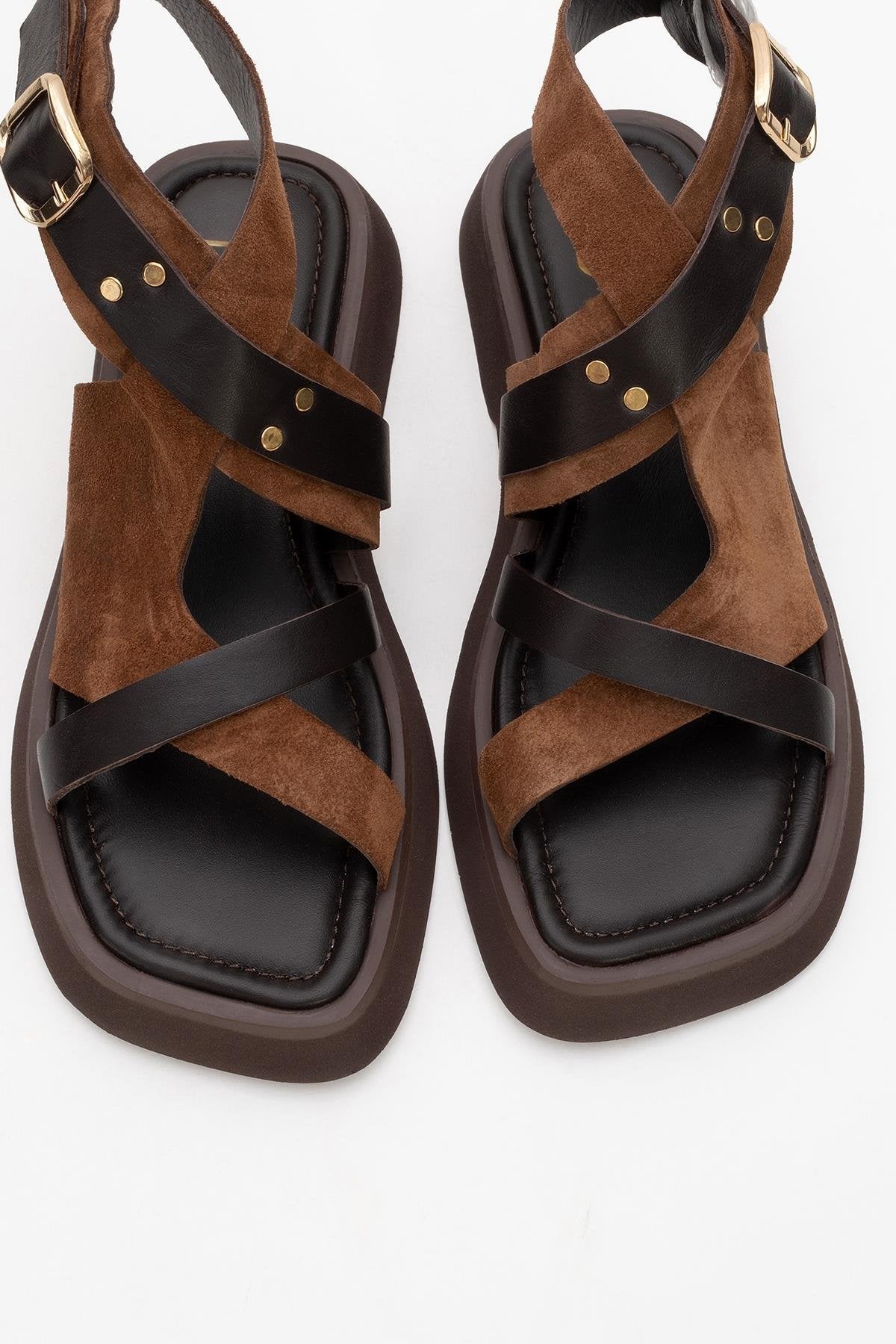 Minnea - Brown Suede Leather Sandal (Women)