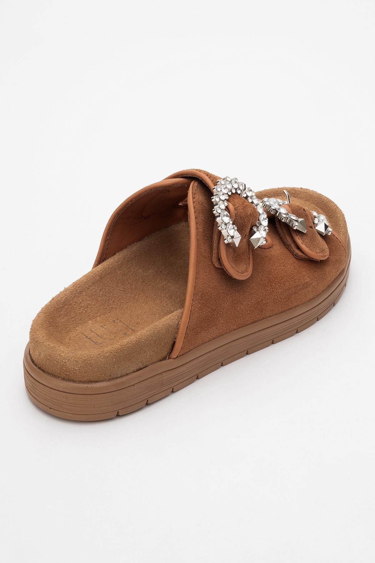 Morelia - Cognac Brown Suede Leather Slide Sandal (Women)