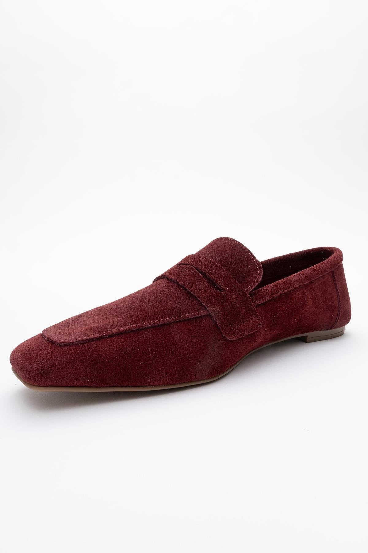 Morne - Burgundy Suede Leather Loafers (Women)