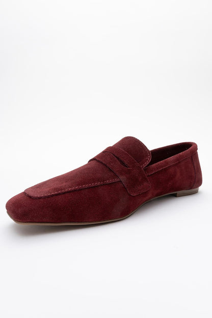 Morne - Burgundy Suede Leather Loafers (Women)
