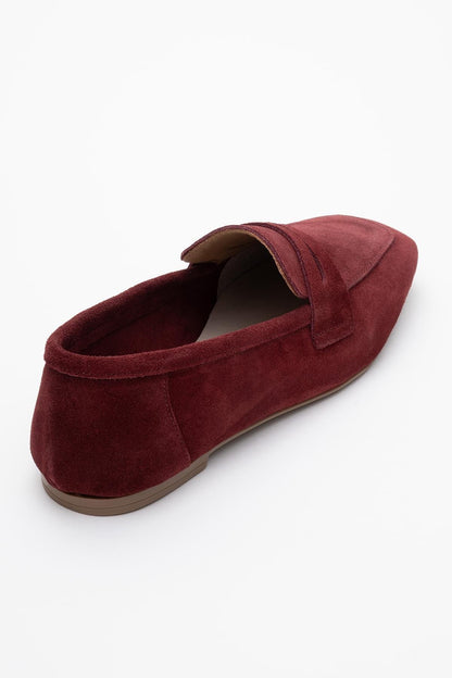 Morne - Burgundy Suede Leather Loafers (Women)