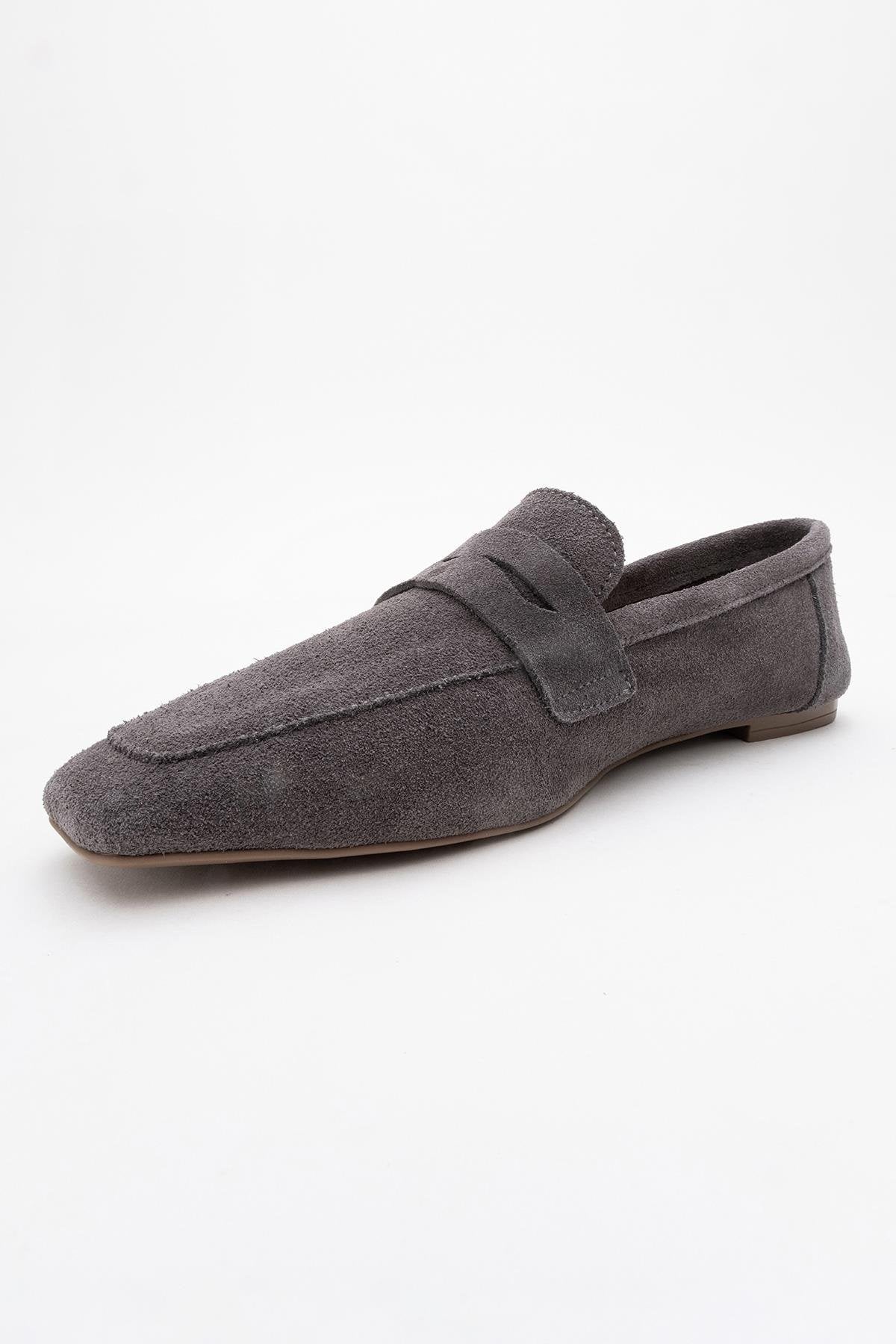 Morne - Gray Suede Leather Loafers