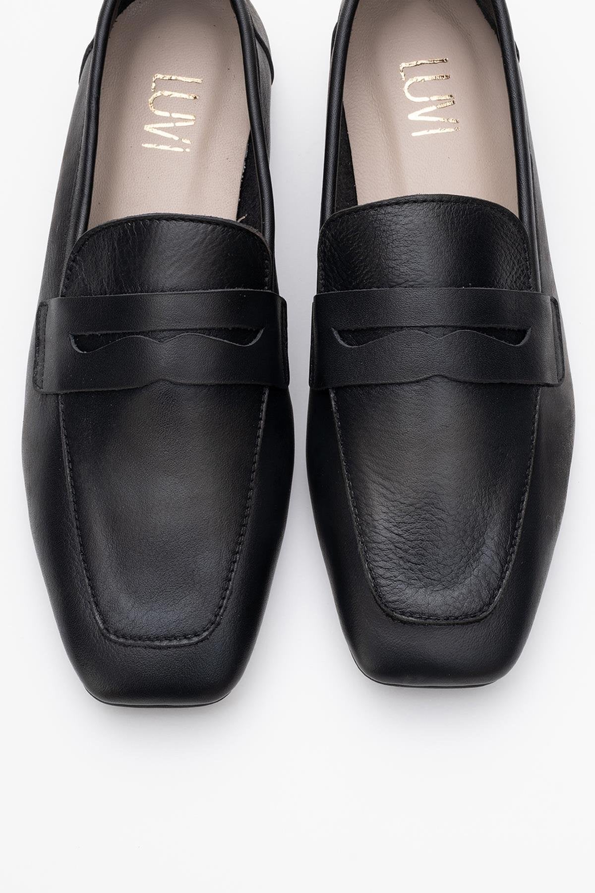 Morne - Black Leather Loafers (Women)