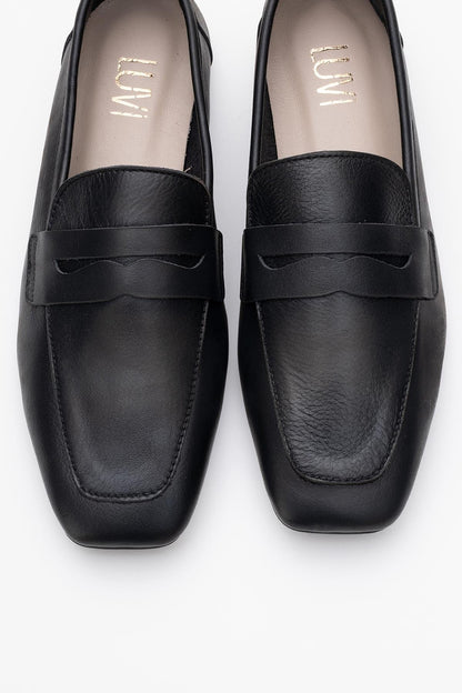 Morne - Black Leather Loafers (Women)