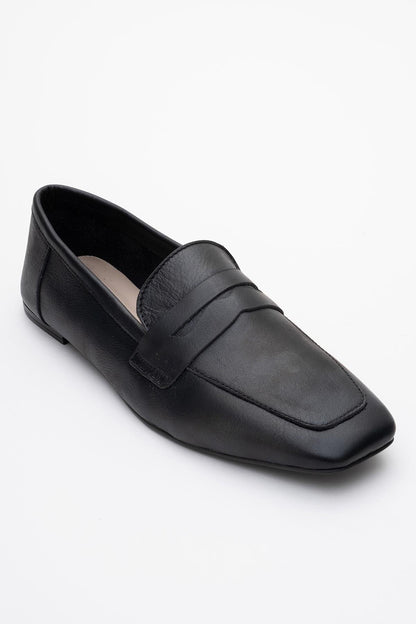 Morne - Black Leather Loafers (Women)