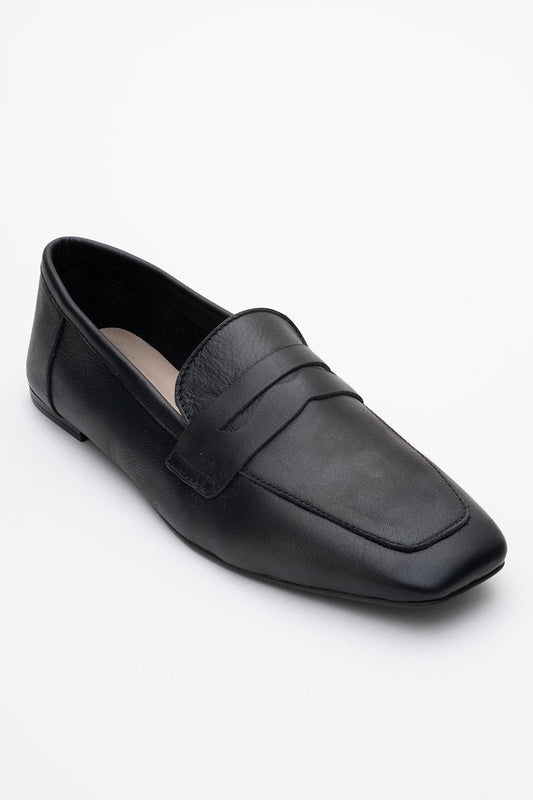 Morne - Black Leather Loafers (Women)