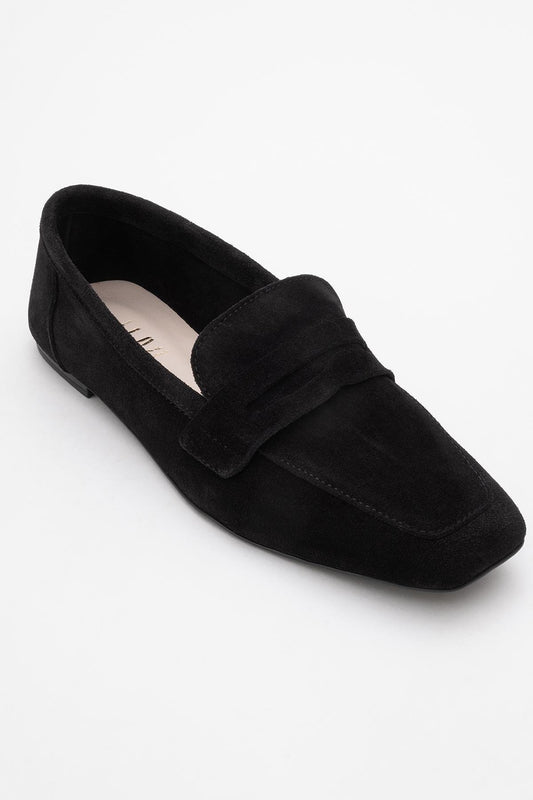 Morne - Mocasines de cuero de ante negros