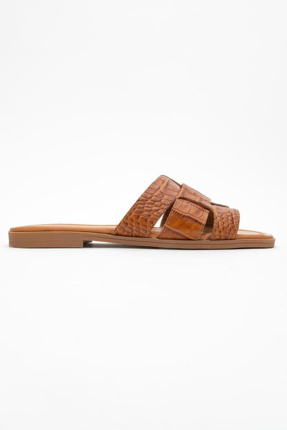 Notre - Cognac Leather Slide Sandal (Women)