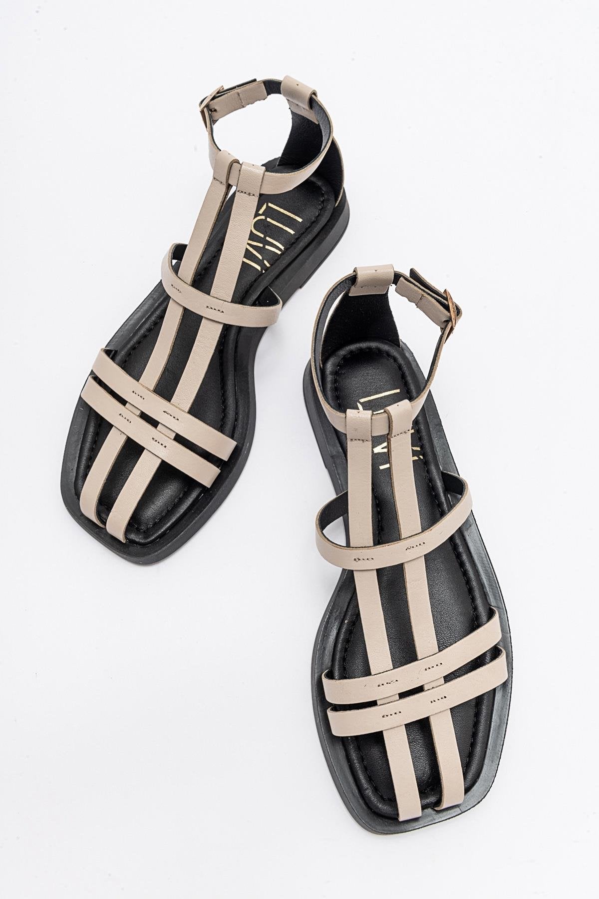 Odeil - Beige Leather Sandal (Women)