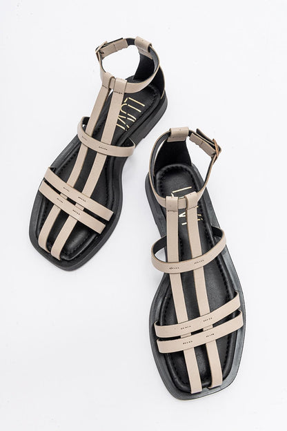 Odeil - Beige Leather Sandal (Women)