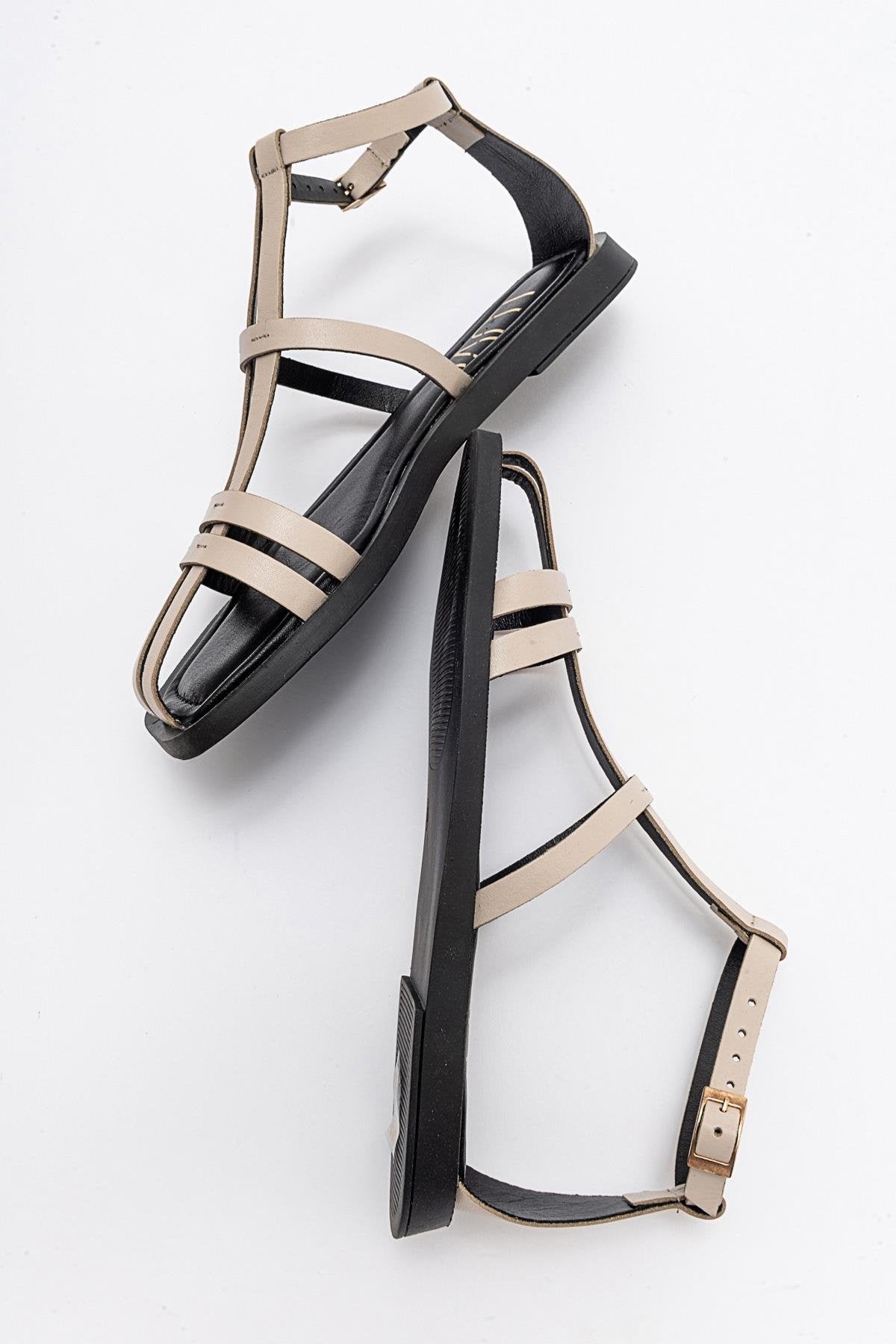 Odeil - Beige Leather Sandal (Women)