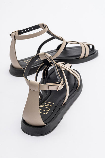 Odeil - Beige Leather Sandal (Women)