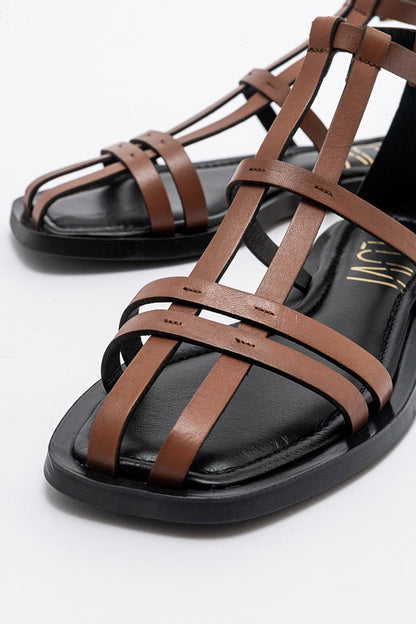 Odeil - Cognac Brown Leather Sandal (Women)