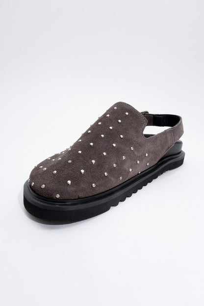Our - Gray suede Leather Clogs (Women)