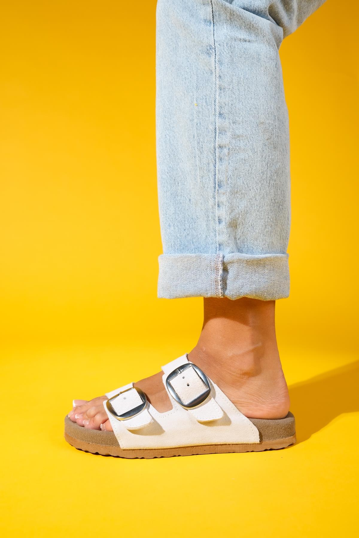 Ovesta - White Leather Slide Sandal (Women)