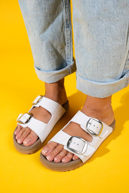 Ovesta - White Leather Slide Sandal (Women)