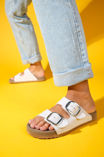 Ovesta - White Leather Slide Sandal (Women)