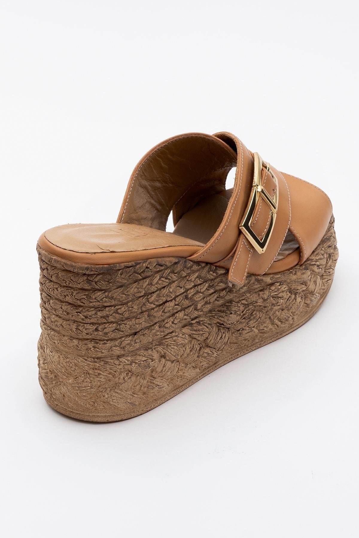 Palmas - Cognac Brown Leather Platform Sandal (Women)