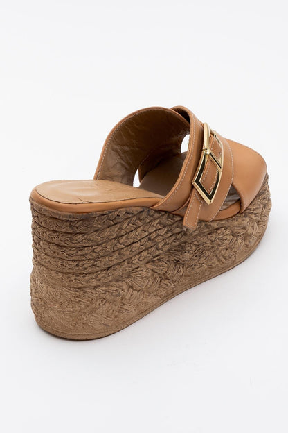 Palmas - Cognac Brown Leather Platform Sandal (Women)