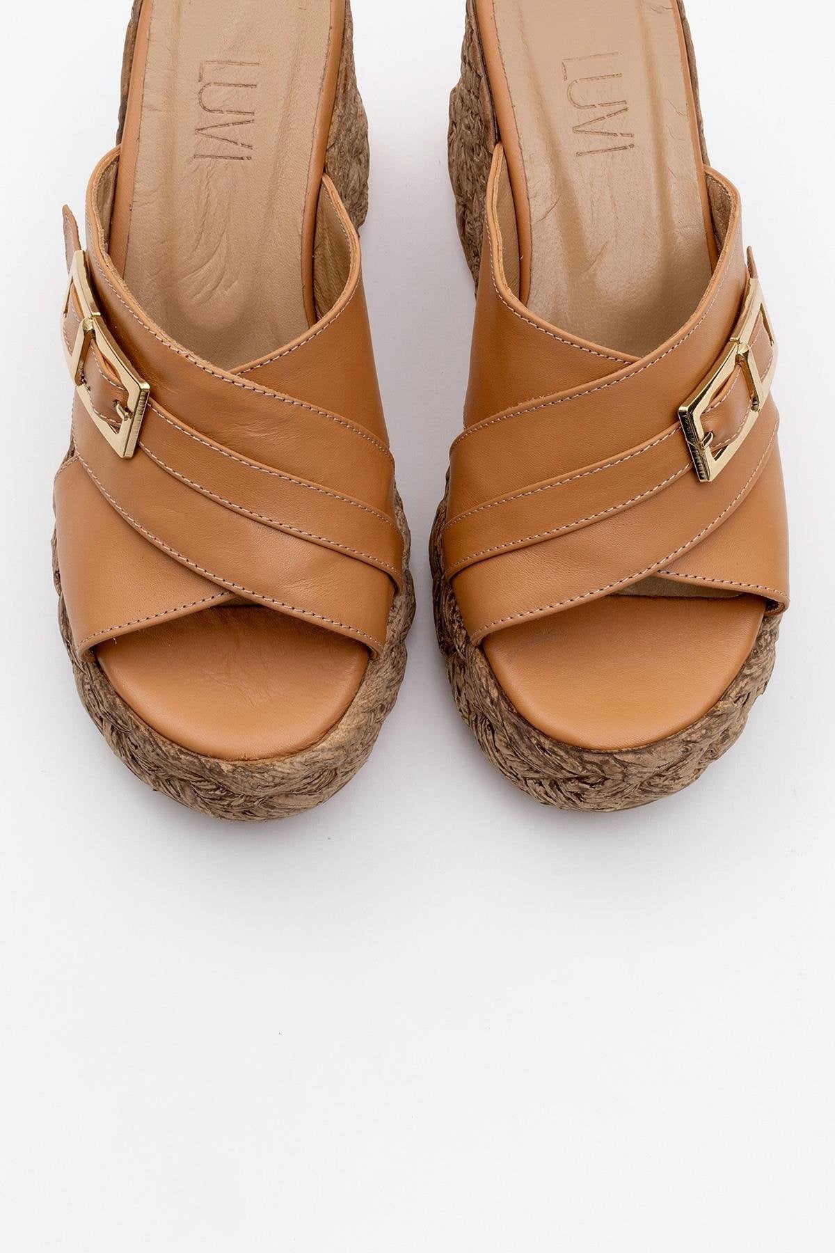 Palmas - Cognac Brown Leather Platform Sandal (Women)