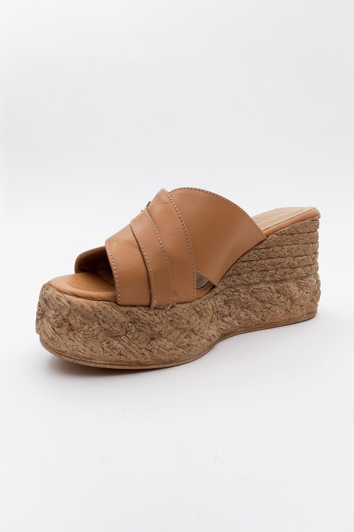 Palmas - Cognac Brown Leather Platform Sandal (Women)