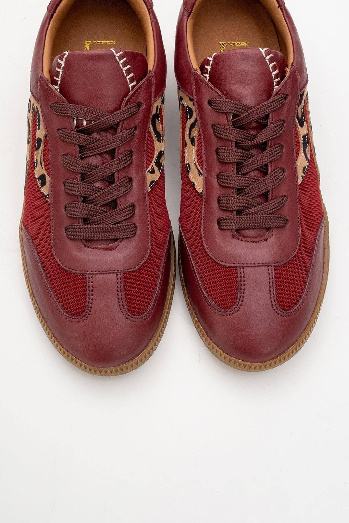 Perry - Burgundy Leather Sneakers (Women)